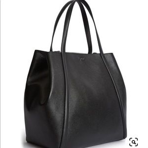 REISS Norton Leather Slouch Black Tote
